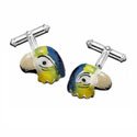 Hand Painted Parrot Cufflinks