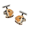 Light Brown Bulldog Enamel Cufflinks