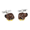 Chocolate Brown Labrador Enamel Cufflinks