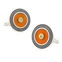 Recycled Orange Vinyl Record Cufflinks