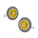 Recycled Yellow Vinyl Record Cufflinks