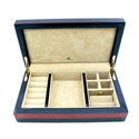 Teak Veneer Cufflink & Jewelry Box