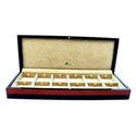 Stained Teak Veneer 12-pair Cufflink Box