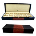 Burl & Piano Black 12-pair Cufflink Box