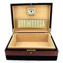 Stained Teak Veneer 50-Cigar Humidor