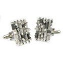 Sterling Crossword Puzzle Cufflinks