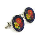 Japan's Three Flower Coin Cufflinks