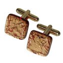 Red and Gold Murano Glass Cufflinks