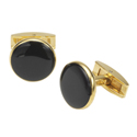 Black Round Cufflinks