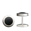 Round Steel & Onyx Cufflinks