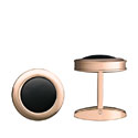 Round Rose Gold & Onyx Cufflinks