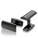 Black Steel Contoured Cufflinks