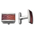 Stainless and Engraved Wood Cufflinks