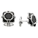 Silver-wrapped Onyx Cuff Links