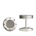 Satin & Polished Steel Screw-Down Cufflinks