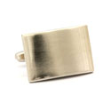 Brushed Rectangle Engravable Cufflinks