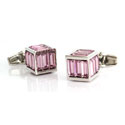 Pink Crystal Cube Cufflinks