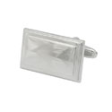 Stepped Border Engravable Cufflinks
