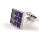 Purple Checkered Cufflinks