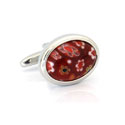 Red Flower Glass Cufflinks