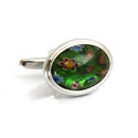 Green Flower Glass Cufflinks