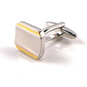 Gold Border Engraved Cufflinks