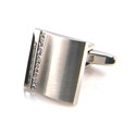 Crystal Zipper Engraved Cufflinks