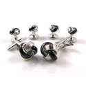 Black and Silver Knot Stud Set