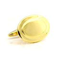 Gold Oval Engravable Cuff Links