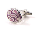 Pink and Silver Swirl Cuff links
