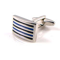 Black and Blue Striped Cufflinks