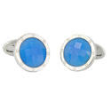 Sterling Blue Screw-Down Cufflinks
