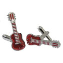 Red Guitar Cufflinks