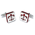 Sterling and Glass Fleur de Lis Cufflinks