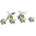 Sterling  Silver Bee Stud Set