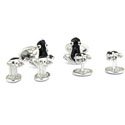 Sterling Black Frog Stud Set