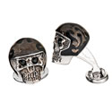 Sterling Skull with Helmet Cufflinks