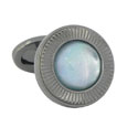 MOP & Gunmetal Cabochon Cufflinks