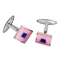Pink & Blue Square Cufflinks