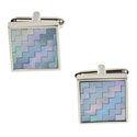 Blue Mother of Pearl Step Cufflinks