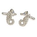 Crystal Seahorse Cuff Links