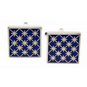 Blue Goldstone Mesh Cufflinks