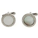 Crystal Mother of Pearl Halo Cufflinks