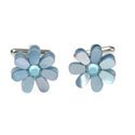 Blue Mother of Pearl Flower Cufflink
