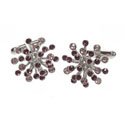 Purple Crystal Sputnik Cuff Links