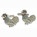 Crystal Rooster Cufflinks