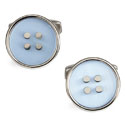 Light Blue Button Cufflinks