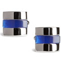 Blue Wide Cats Eye Slice Cufflinks