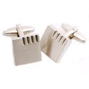 Corner Ribbed Engravable Cufflinks