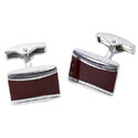 Curved Maroon Encased Cufflinks